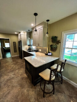 Light wood kitchen remodel with stainless appliances by Sablotny Floors in Central Illinois